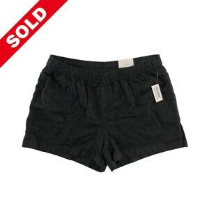 NWT Old Navy Shorts Womens Size L Black High Rise Drawstring Pockets Linen Blend